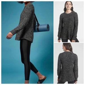 Athleta | Wool Blend Sierra Crewneck Sweater Black Marl XS